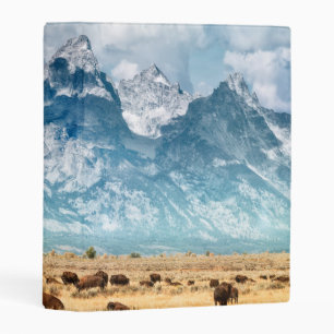 Buffalo Below the Grand Teton Mountains Mini Binder