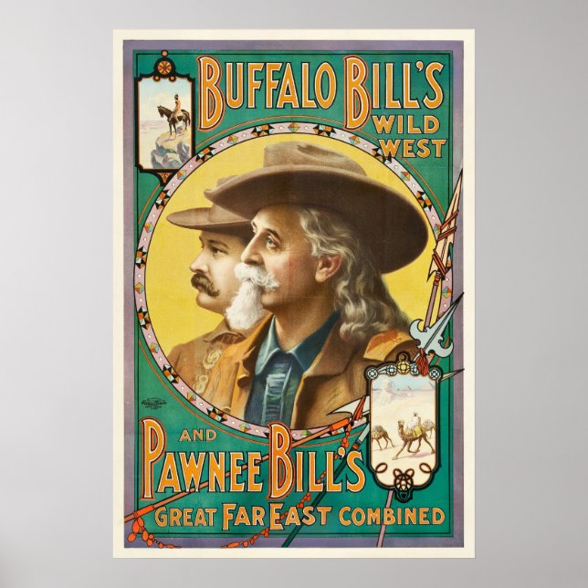 Buffalo Bill and Pawnee Bill Wild West Show Poster (Front)