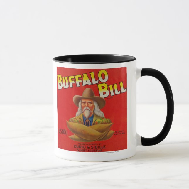 Buffalo Bill Brand Yam Crate Label Mug (Right)