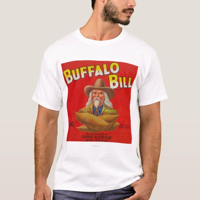 Buffalo Bill Brand Yam Crate Label T-Shirt (Front)