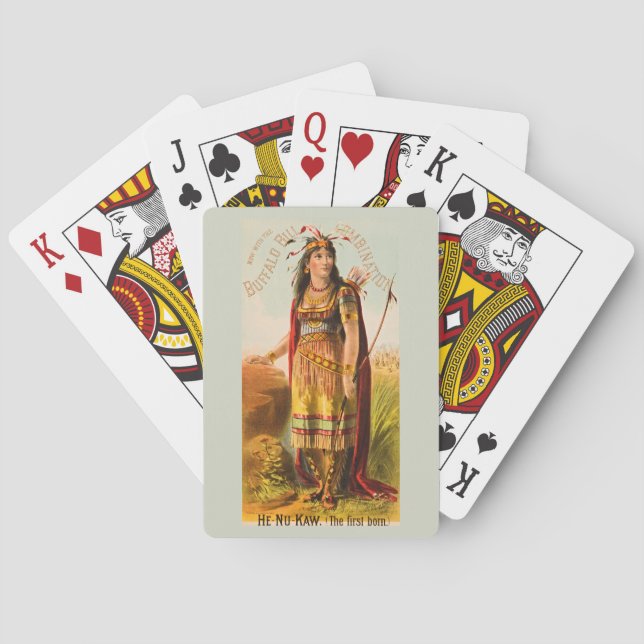 Buffalo Bill Cody Handsomest Indian Maiden 1880s Poker Cards (Back)