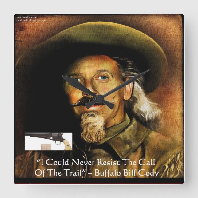 Buffalo Bill Cody His Gun & Quote Wall Clock (Front)