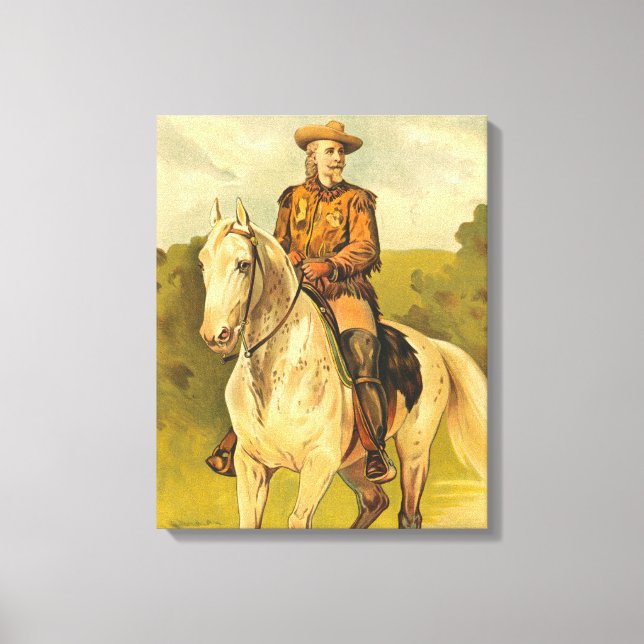 Buffalo Bill Cody on Horse Canvas Print (Front)