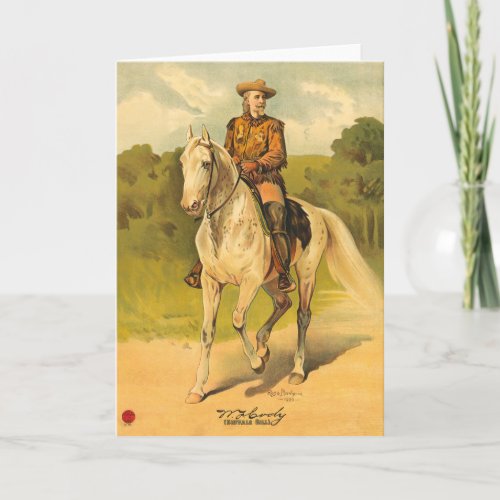 Buffalo Bill Cody on Horse Card
