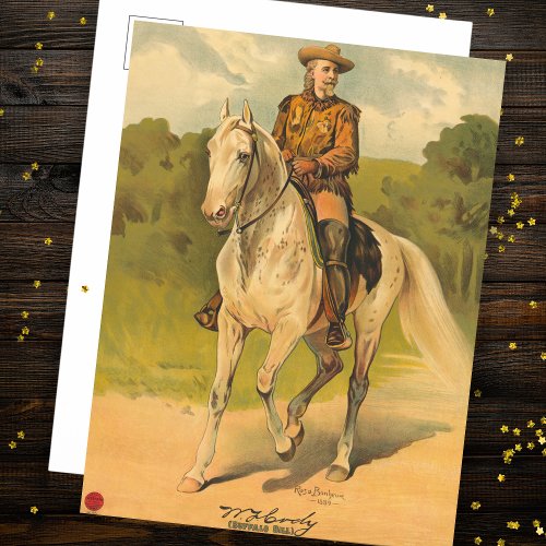 Buffalo Bill Cody on Horse Postcard