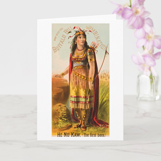 Buffalo Bill Handsomest Indian Maiden 1880s Card (Orchid)