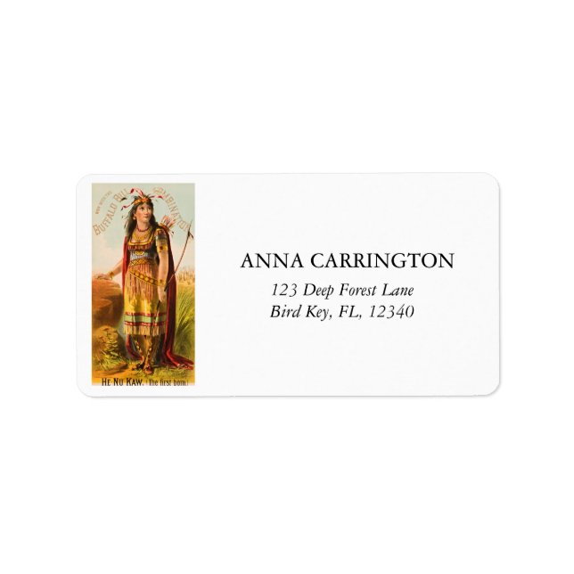 Buffalo Bill Handsomest Indian Maiden 1880s Label (Front)