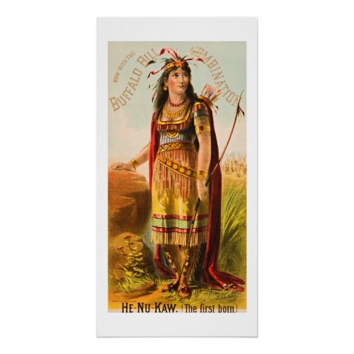 Buffalo Bill Handsomest Indian Maiden 1880s Poster