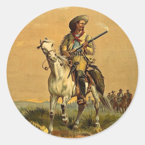 Buffalo Bill The Scout Vintage Advertisement Classic Round Sticker