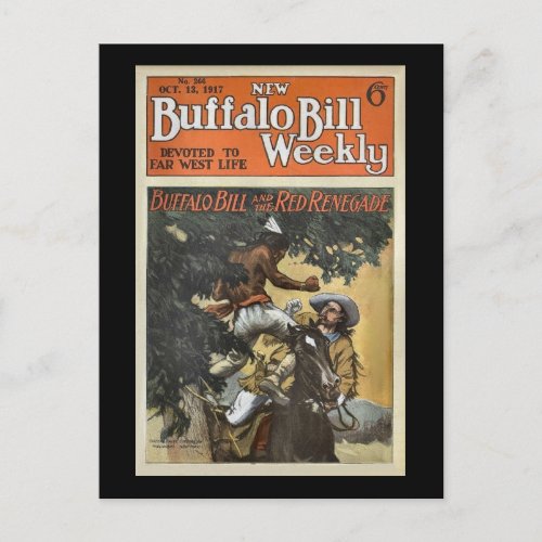 Buffalo Bill Weekly 1917 _ The Red Renegade Postcard