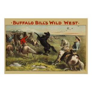 Buffalo Bill Wild West Cowboy Horse Poster