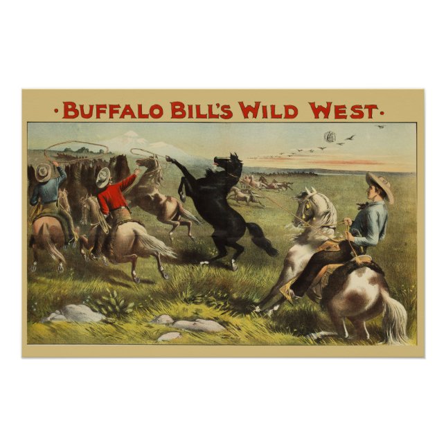 Buffalo Bill Wild West Cowboy Horse Poster (Front)