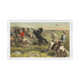 Buffalo Bill Wild West Cowboy Horse Poster Acrylic Tray