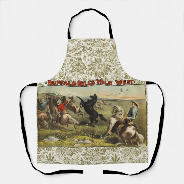 Buffalo Bill Wild West Cowboy Horse Poster Apron (Front)