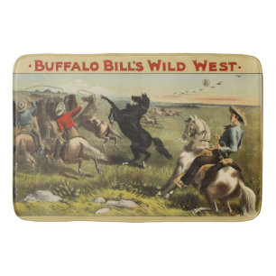 Buffalo Bill Wild West Cowboy Horse Poster Bath Mat