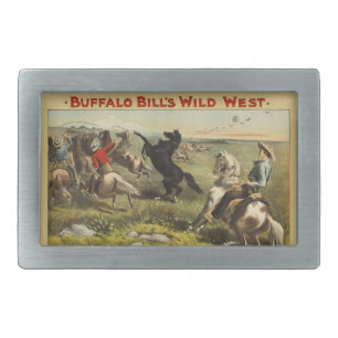 Buffalo Bill Wild West Cowboy Horse Poster Belt Buckle