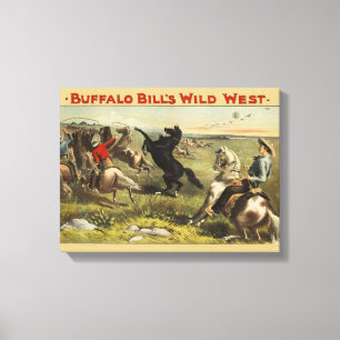 Buffalo Bill Wild West Cowboy Horse Poster Canvas Print