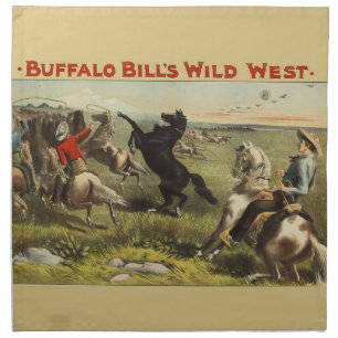 Buffalo Bill Wild West Cowboy Horse Poster Cloth Napkin