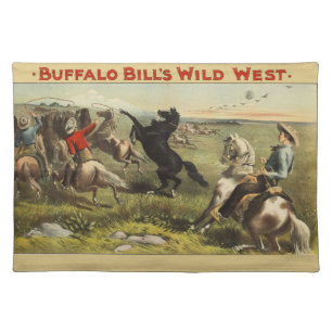 Buffalo Bill Wild West Cowboy Horse Poster Cloth Placemat