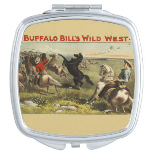 Buffalo Bill Wild West Cowboy Horse Poster Compact Mirror