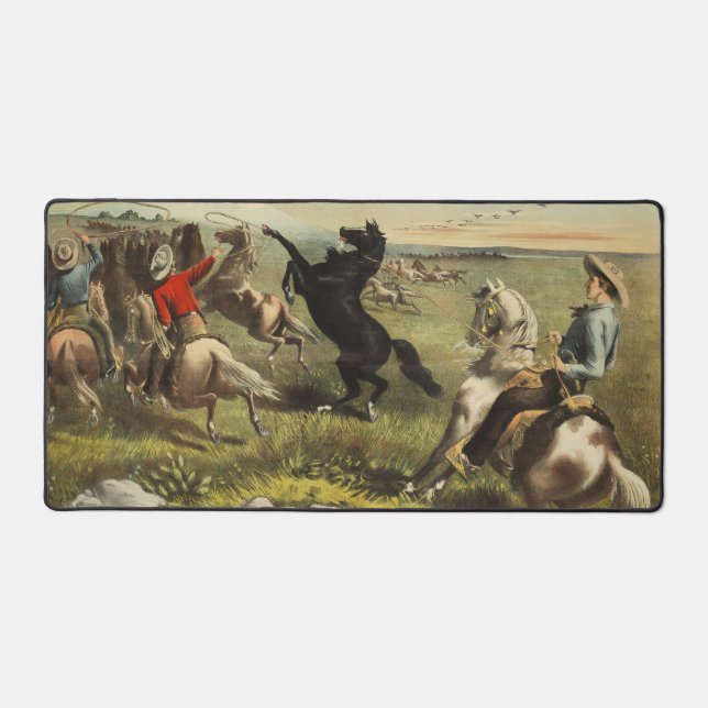 Buffalo Bill Wild West Cowboy Horse Poster Desk Mat (Front)