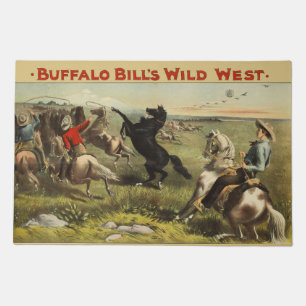Buffalo Bill Wild West Cowboy Horse Poster Doormat