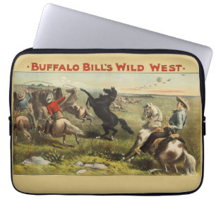 Buffalo Bill Wild West Cowboy Horse Poster Laptop Sleeve