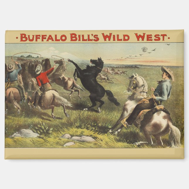 Buffalo Bill Wild West Cowboy Horse Poster Magnet (Front)