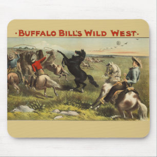 Buffalo Bill Wild West Cowboy Horse Poster Mouse Pad