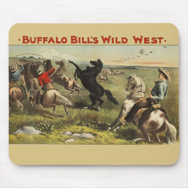 Buffalo Bill Wild West Cowboy Horse Poster Mouse Pad (Front)