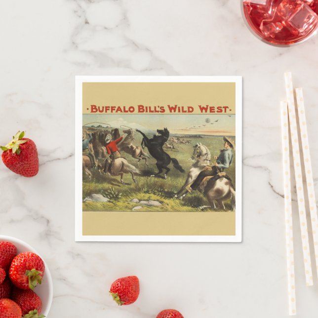 Buffalo Bill Wild West Cowboy Horse Poster Napkins (Insitu)