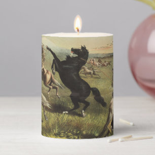 Buffalo Bill Wild West Cowboy Horse Poster Pillar Candle