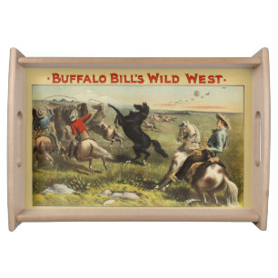 Buffalo Bill Wild West Cowboy Horse Poster Serving Tray