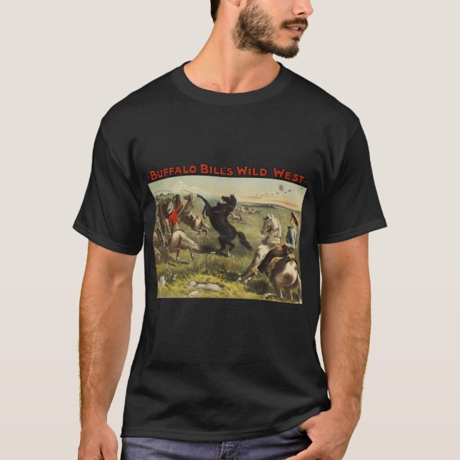 Buffalo Bill Wild West Cowboy Horse Poster T-Shirt (Front)