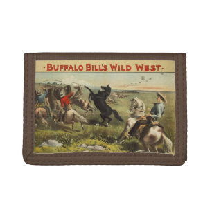 Buffalo Bill Wild West Cowboy Horse Poster Tri-fold Wallet