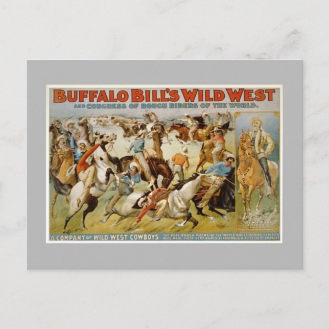 Buffalo Bill wild west show, c1899. Postcard (Front)