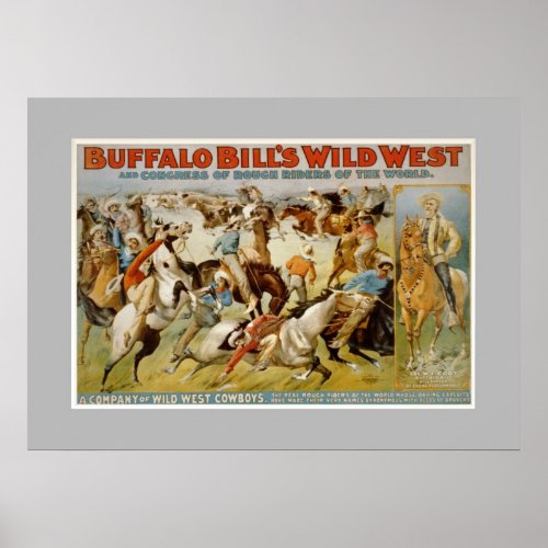 Buffalo Bill wild west show c1899 Poster