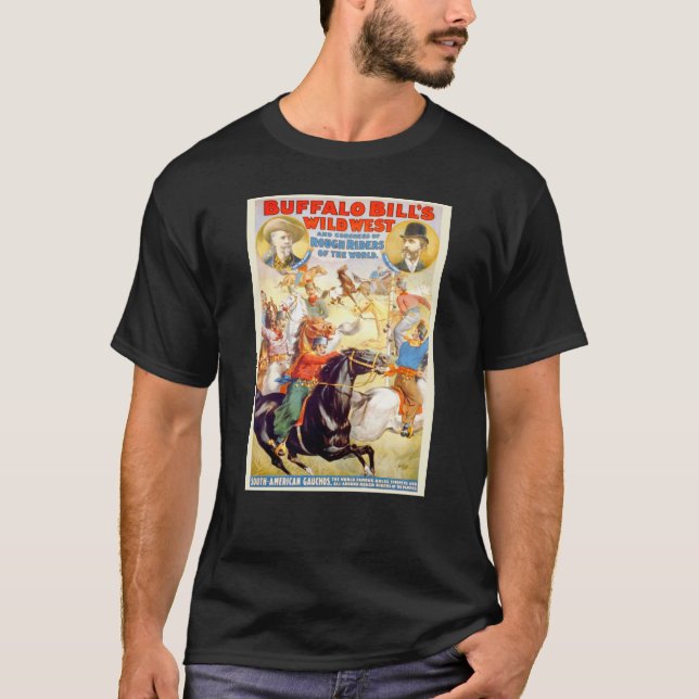 Buffalo Bill Wild West Show Poster Apparel, Gifts T-Shirt (Front)