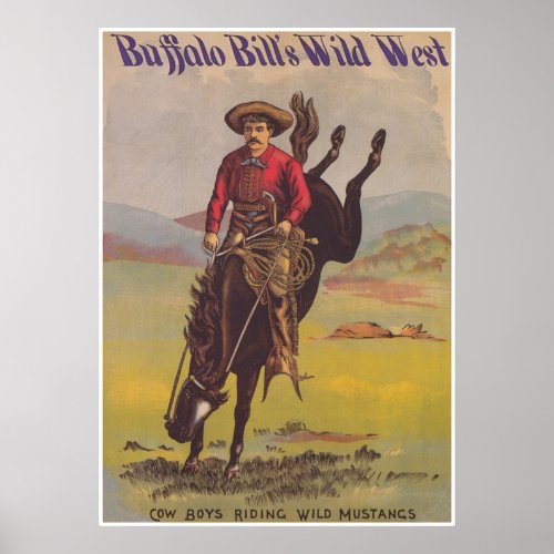 Buffalo Bill Wild West Show Vintage Poster