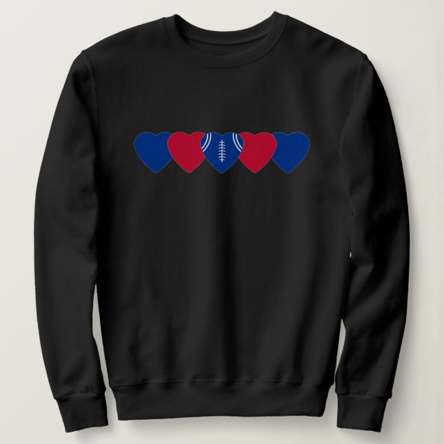 Buffalo Bills Heart Football Dark Sweatshirt (Design Front)