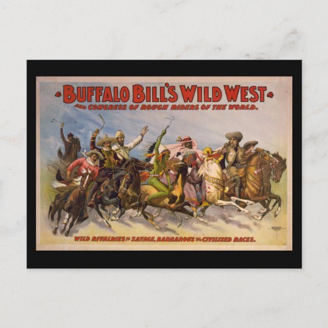 Buffalo Bill's Wild West Cowboys Poster Postcard (Front)
