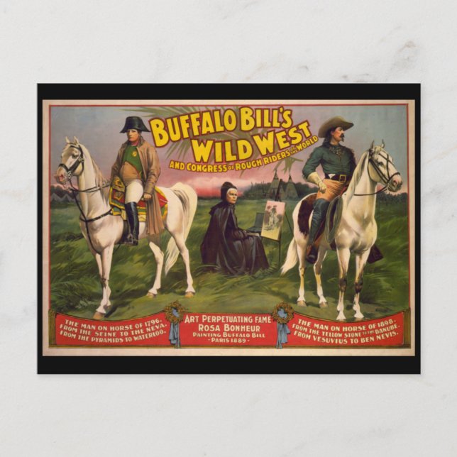 Buffalo Bill's Wild West Cowboys Poster Postcard (Front)