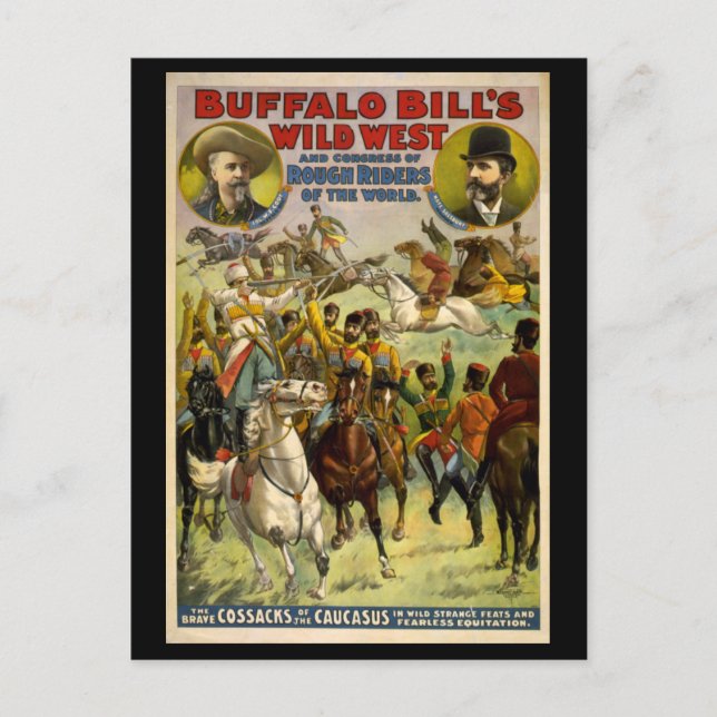 Buffalo Bill's Wild West Cowboys Poster Postcard (Front)