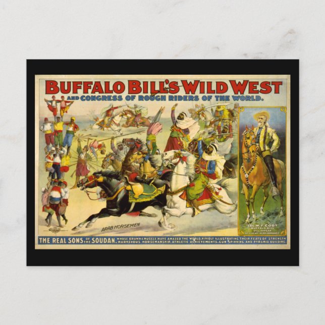 Buffalo Bill's Wild West Cowboys Poster Postcard (Front)