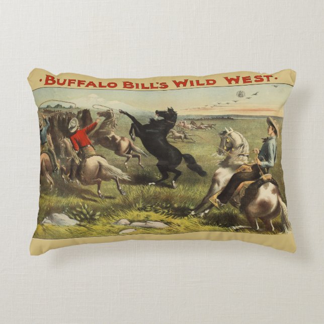 Buffalo Bill's Wild West Horses Accent Pillow (Front)