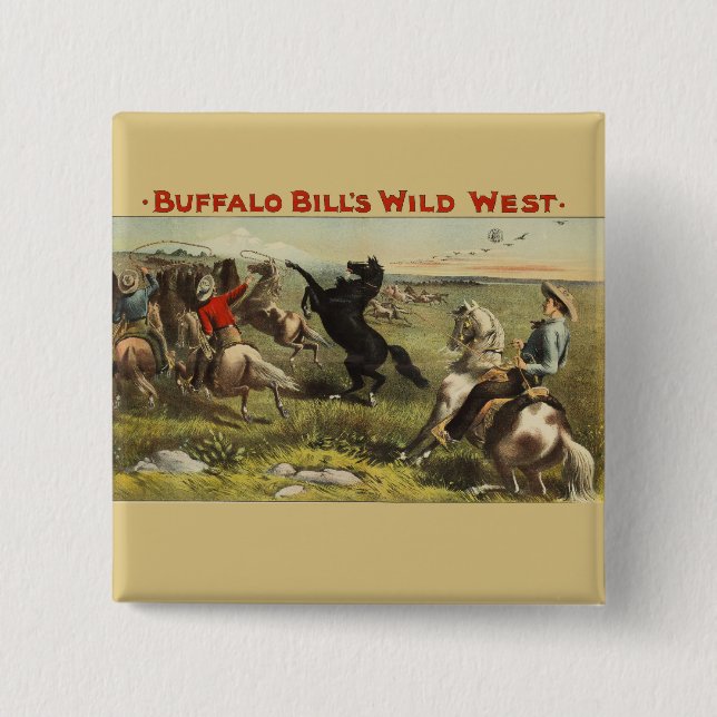 Buffalo Bill's Wild West Horses Button (Front)