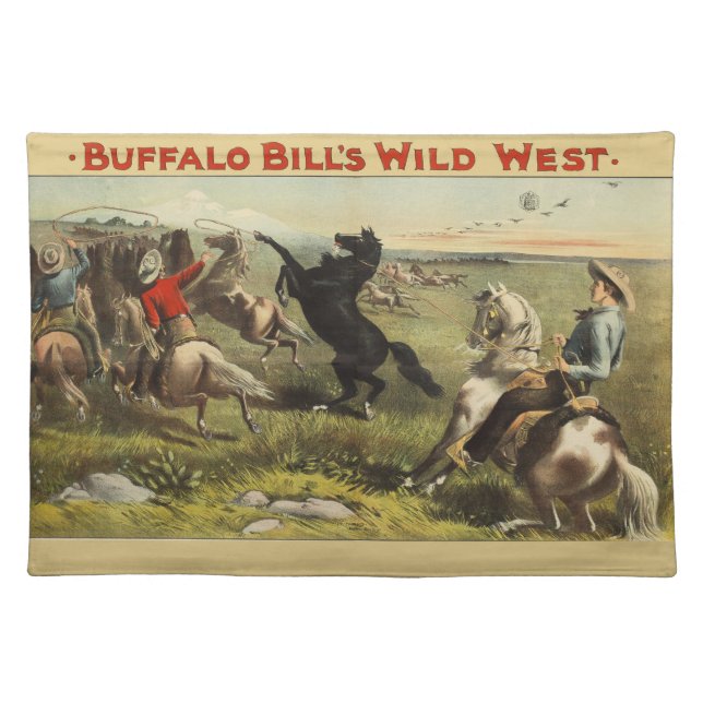 Buffalo Bill's Wild West Horses Cloth Placemat (Front)
