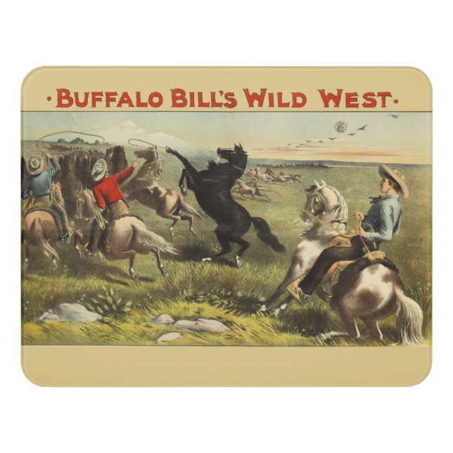 Buffalo Bill's Wild West Horses Door Sign (Contemporary Front)