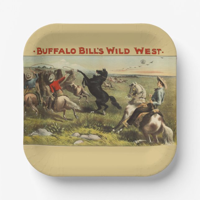 Buffalo Bill's Wild West Horses Paper Plates (Front)