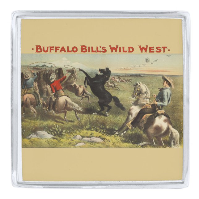 Buffalo Bill's Wild West Horses Silver Finish Lapel Pin (Front)